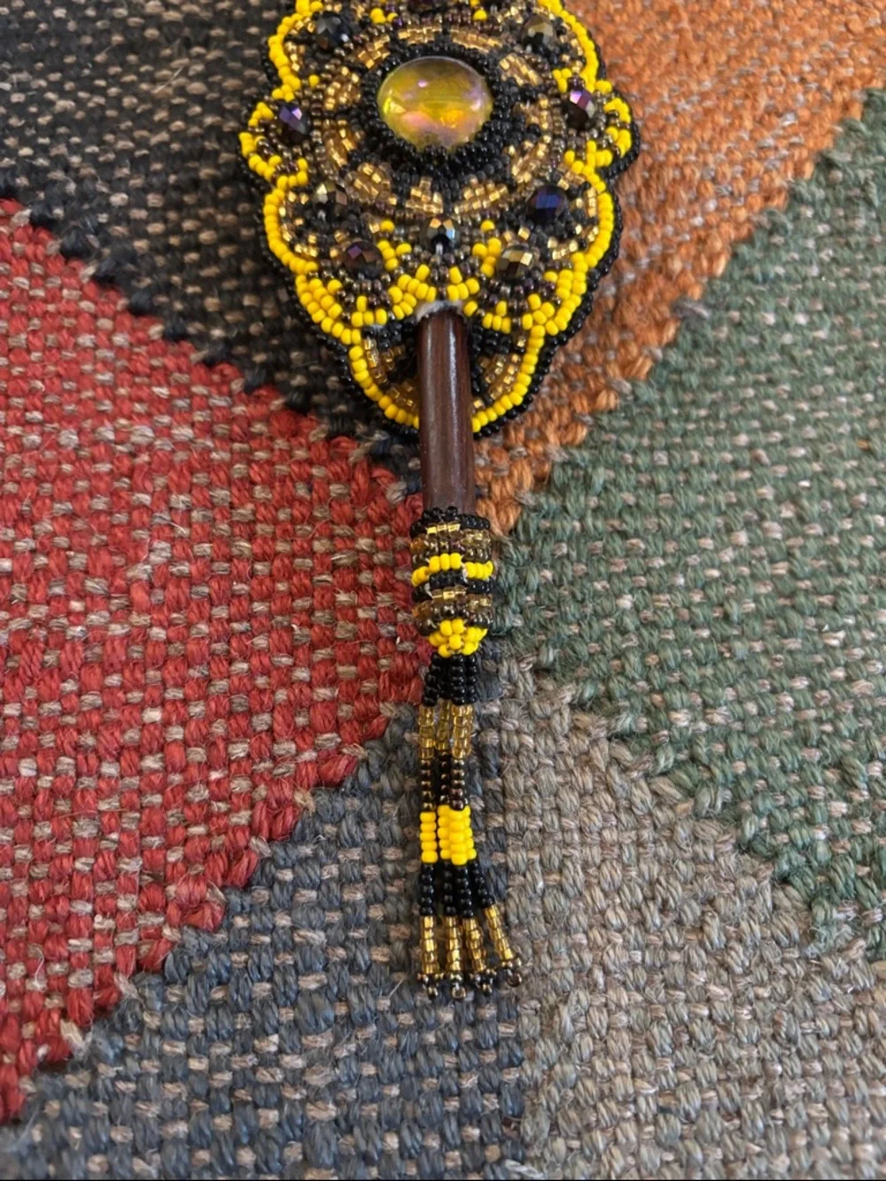 Gorgeous Hand Beaded Hair Stick Barrette Handmade Barrette Artisanal Accessory